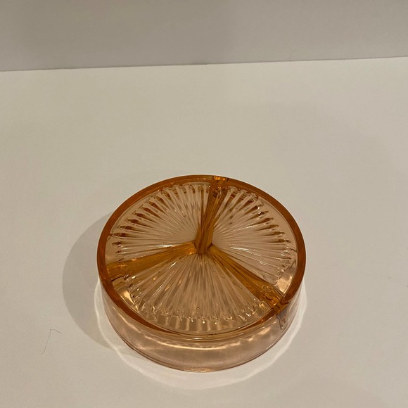 Pink Depression Glass Condiment Dish Three Compartments - Picture 4 of 7